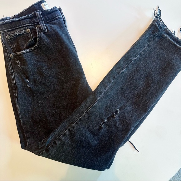 Abercrombie & Fitch High Rise skinny jeans 26 washed distressed black - Picture 4 of 5